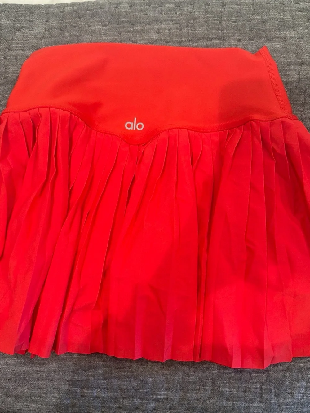 ALO Yoga Red Pleated Mini Skirt